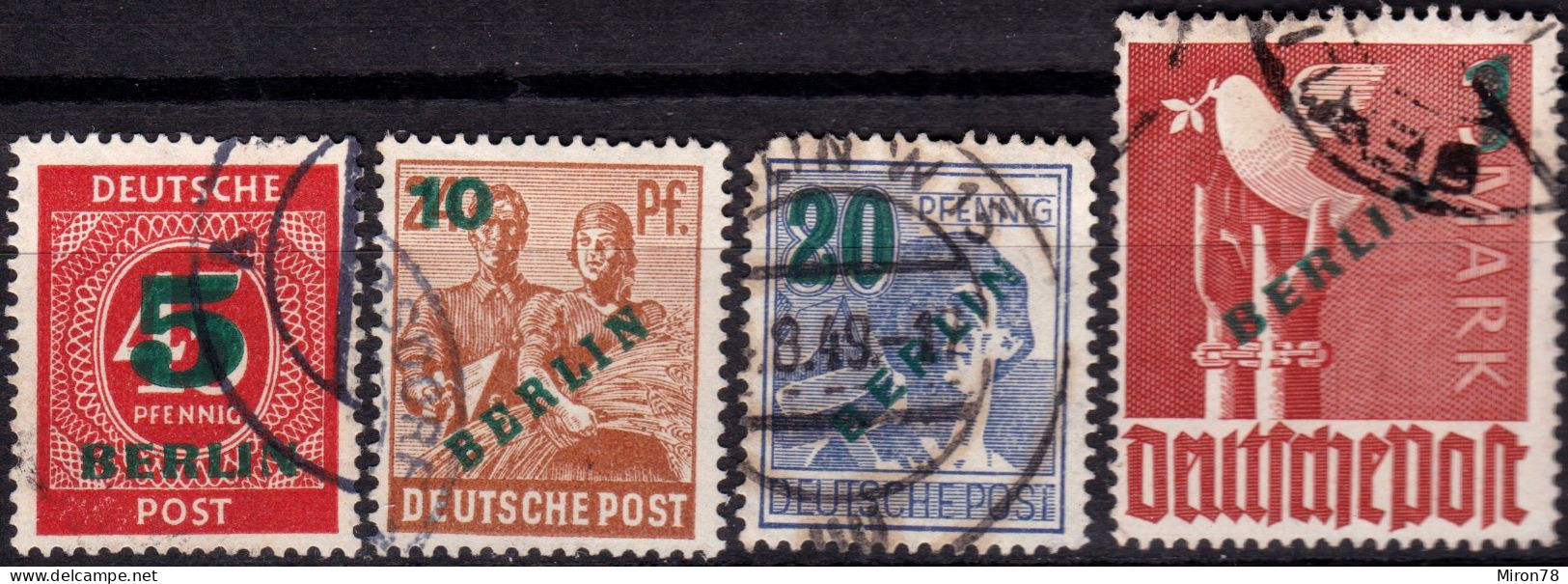 Berlin 1949, Allied Occupation, Community Editions, Mi 64 - 67 Used Lot10 - Usados