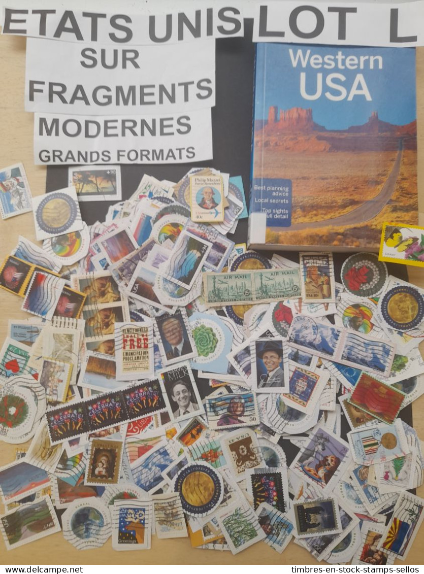 U.S.A ETATS-UNIS VRAC 80 G LOT L, Sur Fragments, MODERNES, GRANDS + MOYENS LARGE ON PAPER 美国散装 80 克 L 批，碎片，现代，大 + 中大纸质 - Lots & Kiloware (mixtures) - Max. 999 Stamps