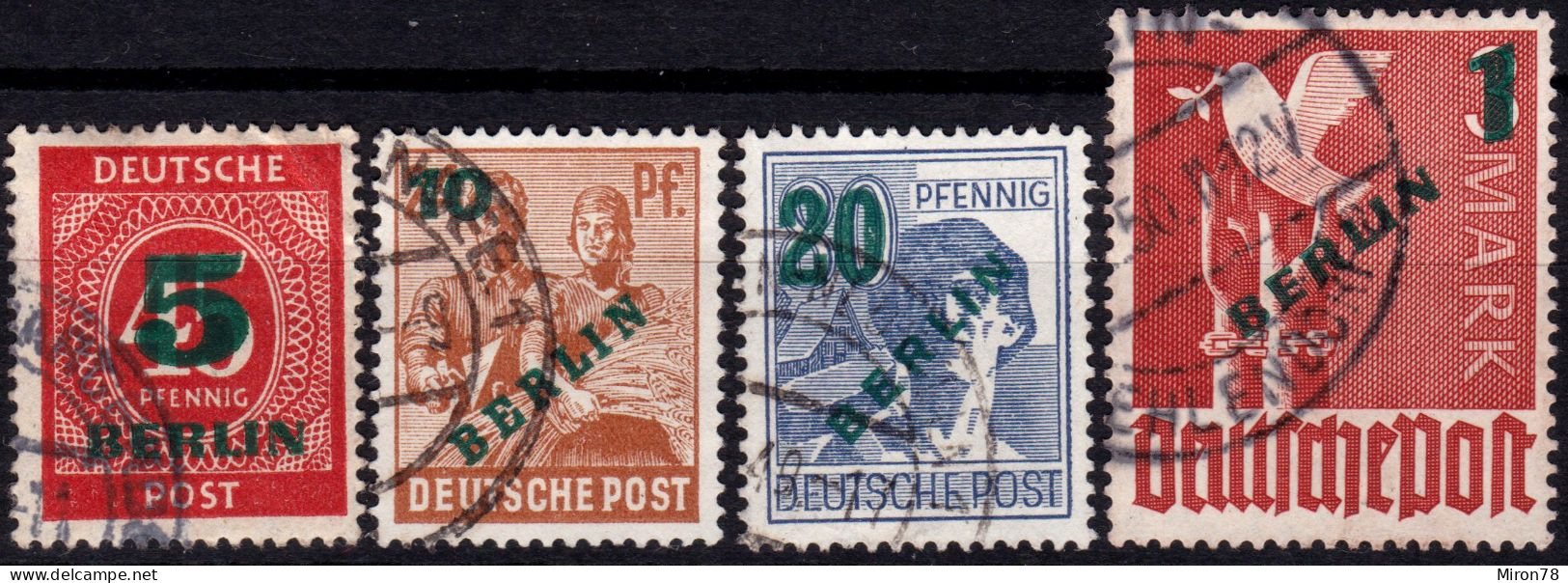 Berlin 1949, Allied Occupation, Community Editions, Mi 64 - 67 Used Lot14 - Usados
