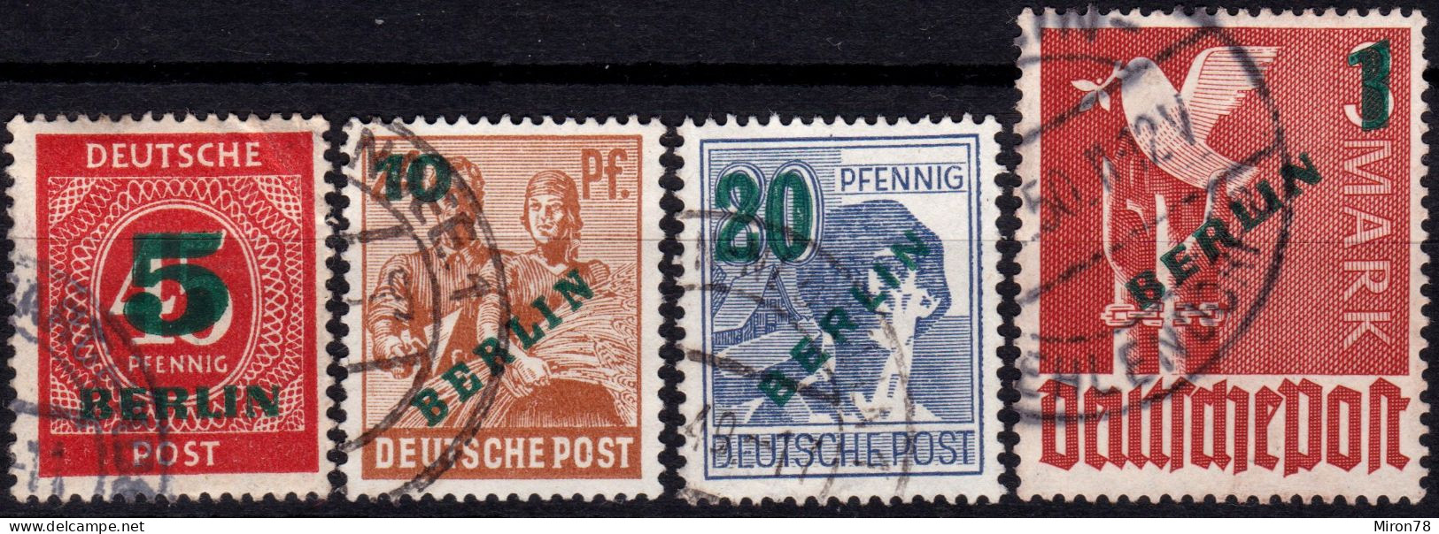 Berlin 1949, Allied Occupation, Community Editions, Mi 64 - 67 Used Lot14 - Oblitérés