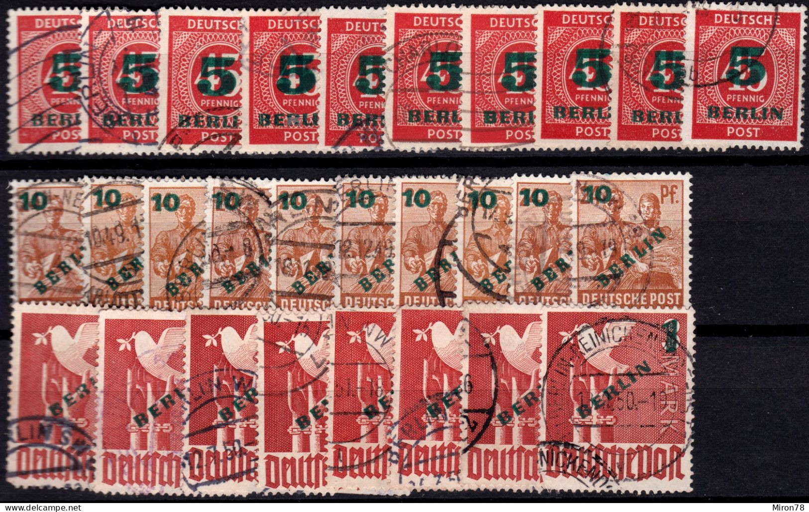 Berlin 1949, Allied Occupation, Community Editions, Mi 64 - 67 Used Lot15 - Usados