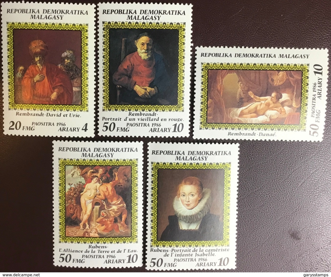 Madagascar Malagasy 1986 Paintings In Russian Museum Leningrad MNH - Madagascar (1960-...)