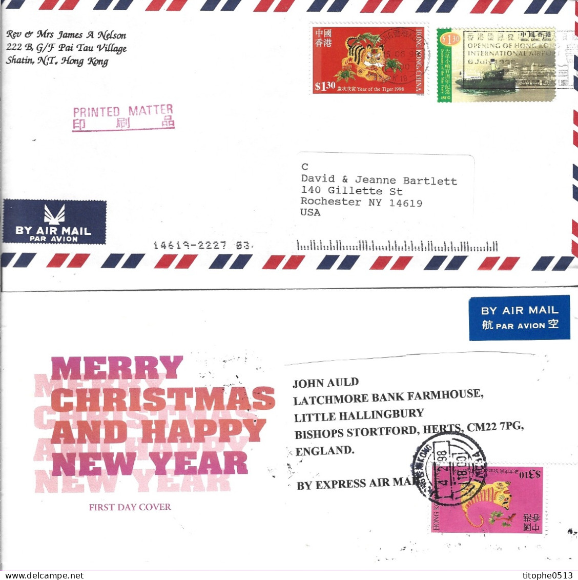 HONG KONG. 11 Enveloppes Ayant Circulé De 1977 à 2002. Nouvel An Chinois. - Chinees Nieuwjaar