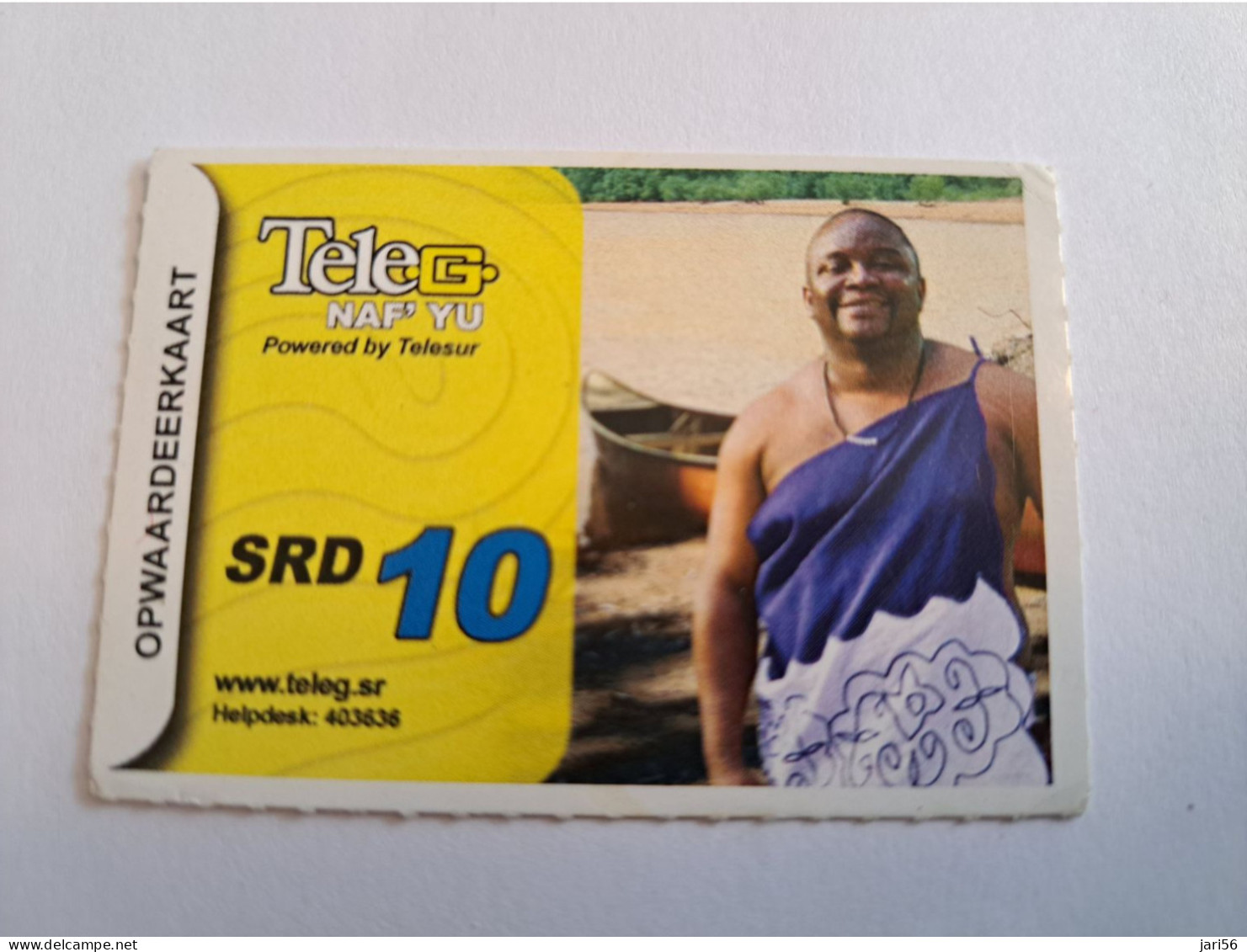 SURINAME US 10,-  / UNITS GSM  PREPAID /  TRADITIONAL CLOTHING    /    MOBILE CARD    **16412 ** - Surinam