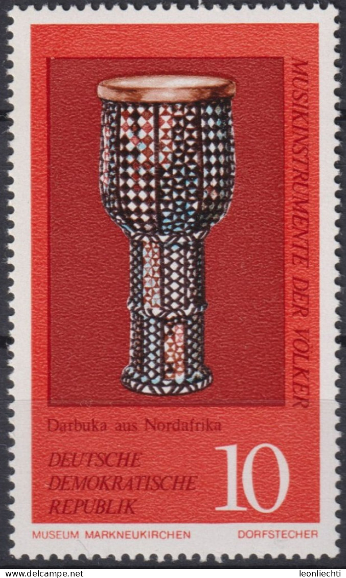 1971 DDR ** Mi:DD 1708, Sn:DD 1330, Yt:DD 1398, Sg:DD E1428, Darbuka, Musikinstrumente - Musique