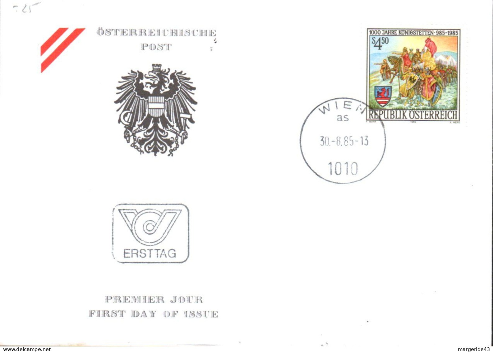 AUTRICHE  LOT DE 86 FDC DIFFERENTES