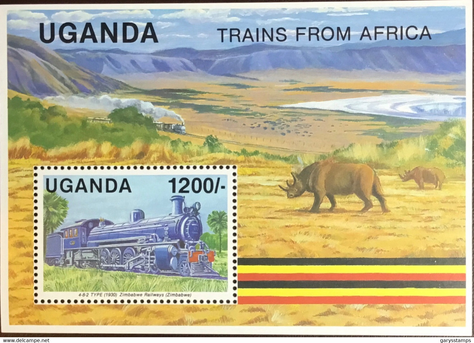 Uganda 1991 Trains From Africa Wildlife Minisheet MNH - Uganda (1962-...)