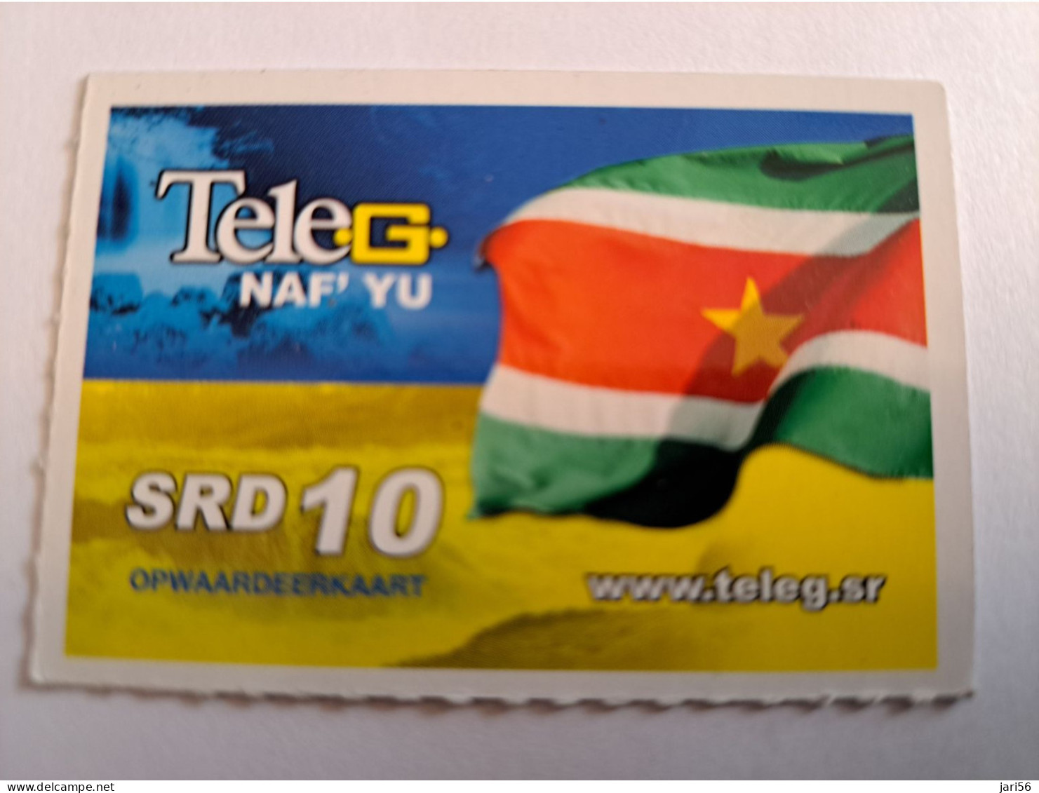 SURINAME US 10,-  / UNITS GSM  PREPAID/  /  SURINAME FLAG      /    MOBILE CARD    **16415 ** - Suriname