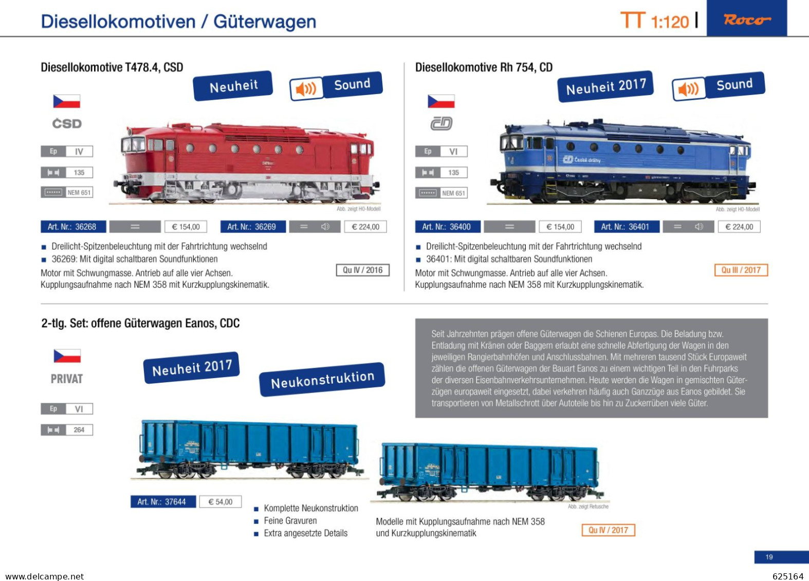 Catalogue ROCO 2017 TT Katalog Inkl. Neuheiten Spur 1/120 - Deutsch