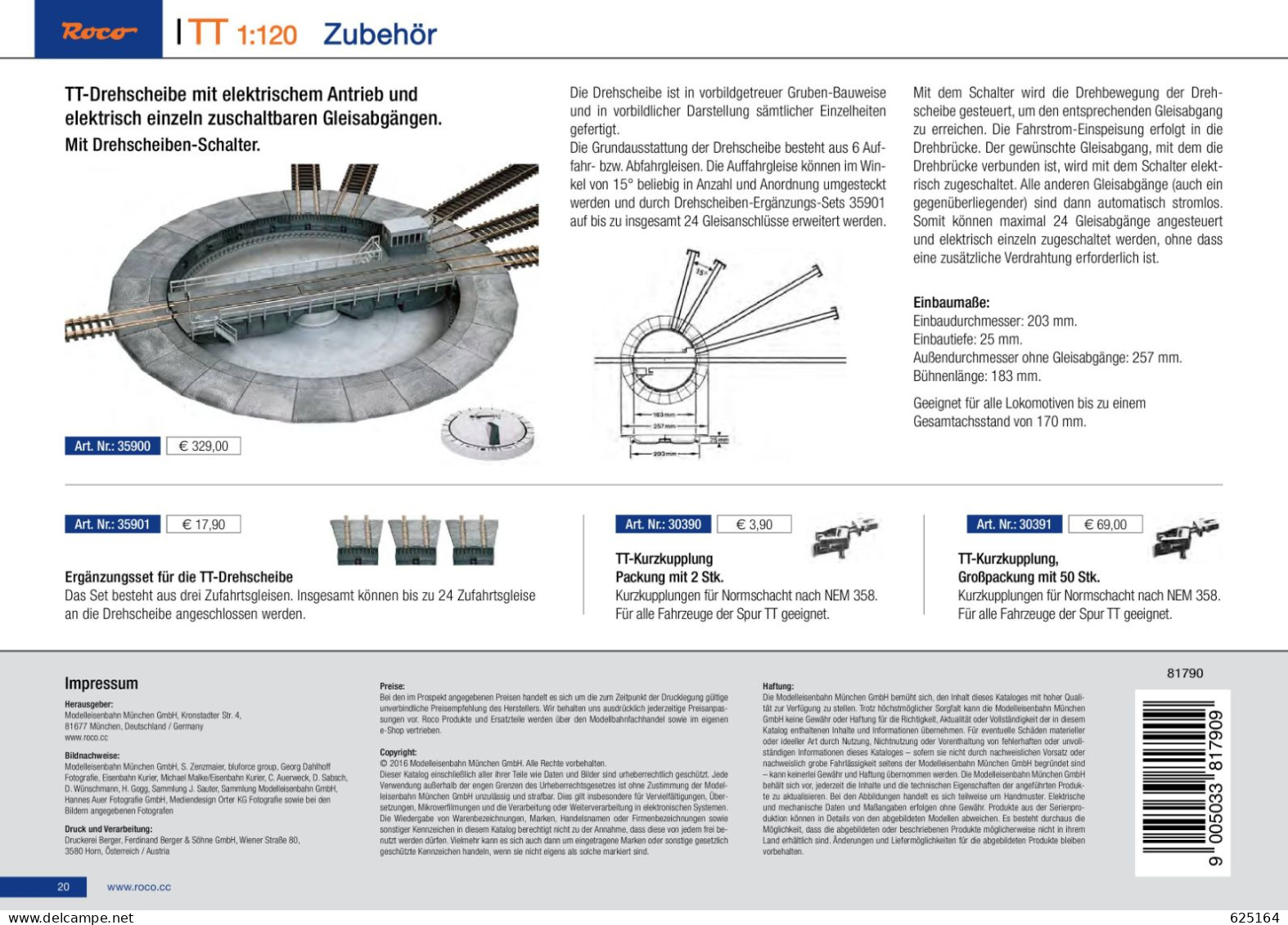 Catalogue ROCO 2017 TT Katalog Inkl. Neuheiten Spur 1/120 - Deutsch