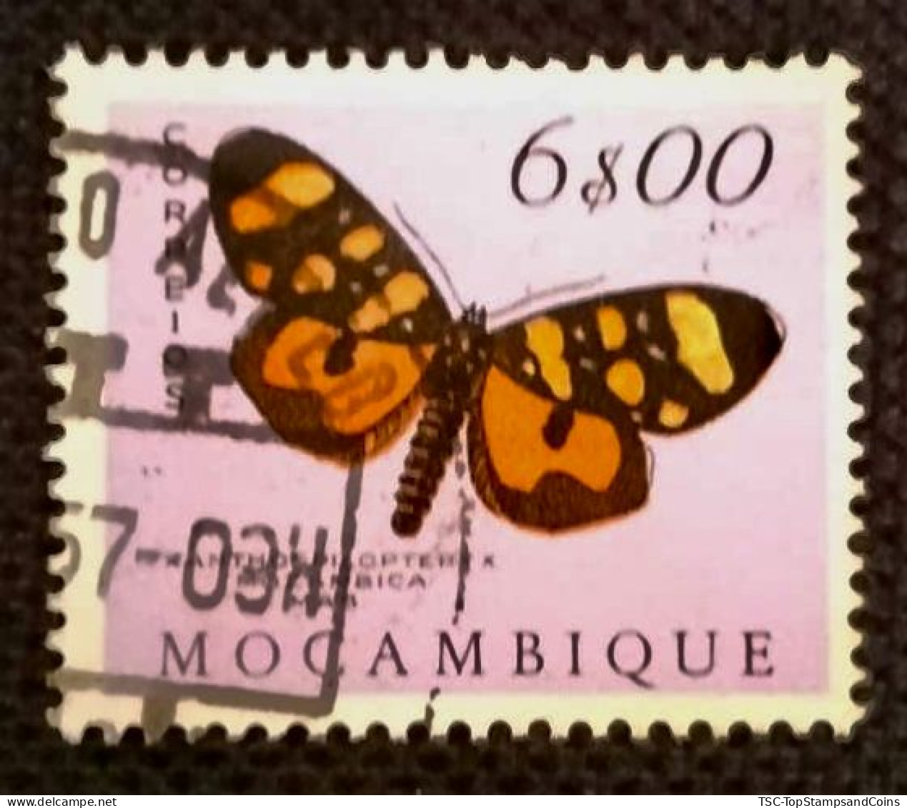 MOZPO0404U4 - Mozambique Butterflies - 6$00 Used Stamp - Mozambique - 1953 - Mozambique