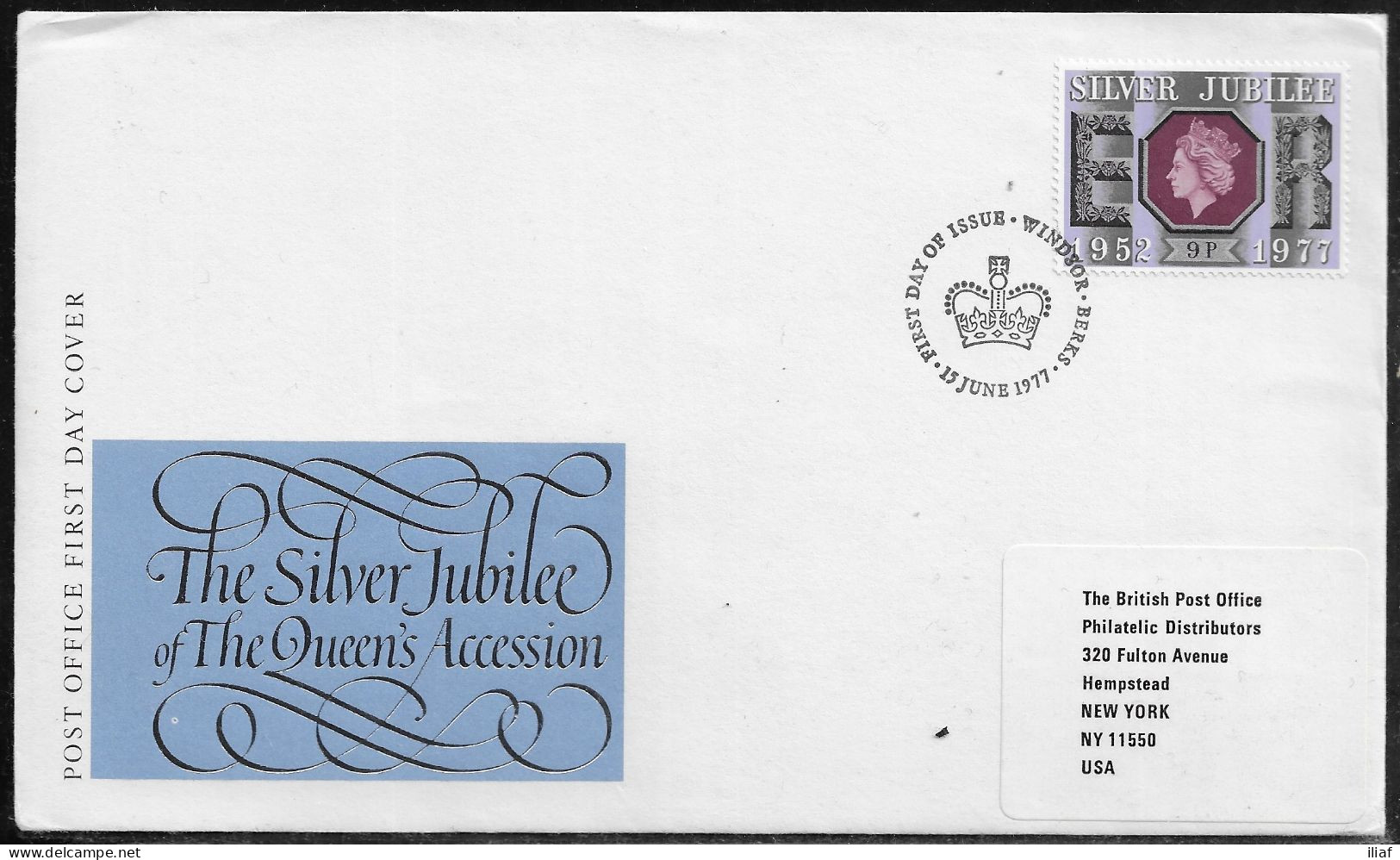 United Kingdom Of Great Britain.  FDC Sc. 811.  Silver Jubilee Of Queen Elizabeth II.  FDC Cancellation On FDC Envelope - 1971-80 Ediciones Decimal