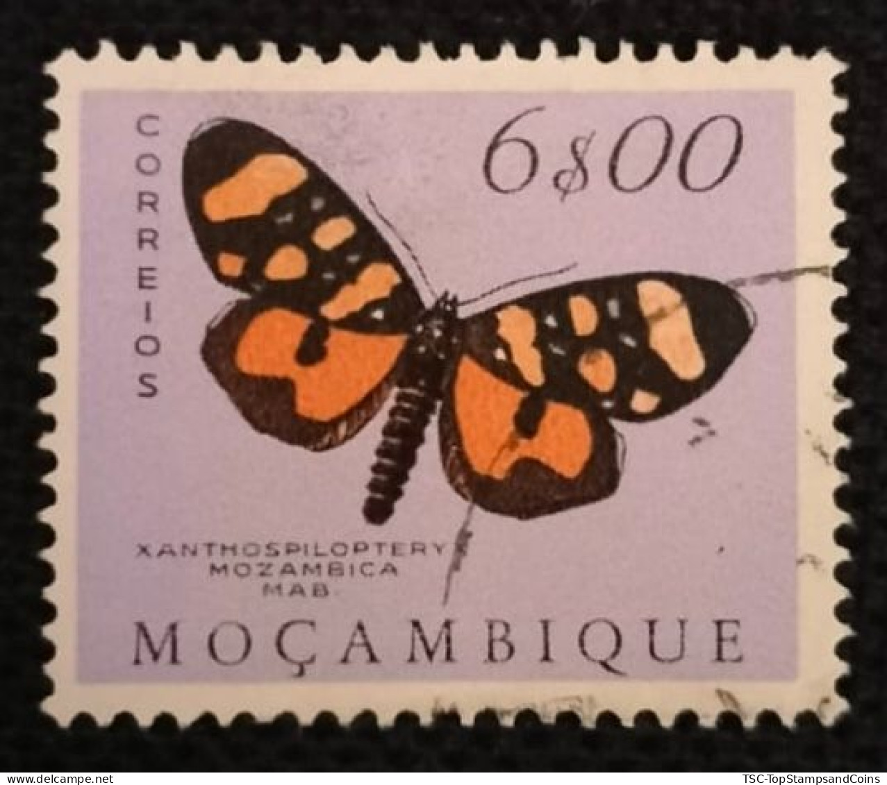 MOZPO0404UC - Mozambique Butterflies - 6$00 Used Stamp - Mozambique - 1953 - Mozambique