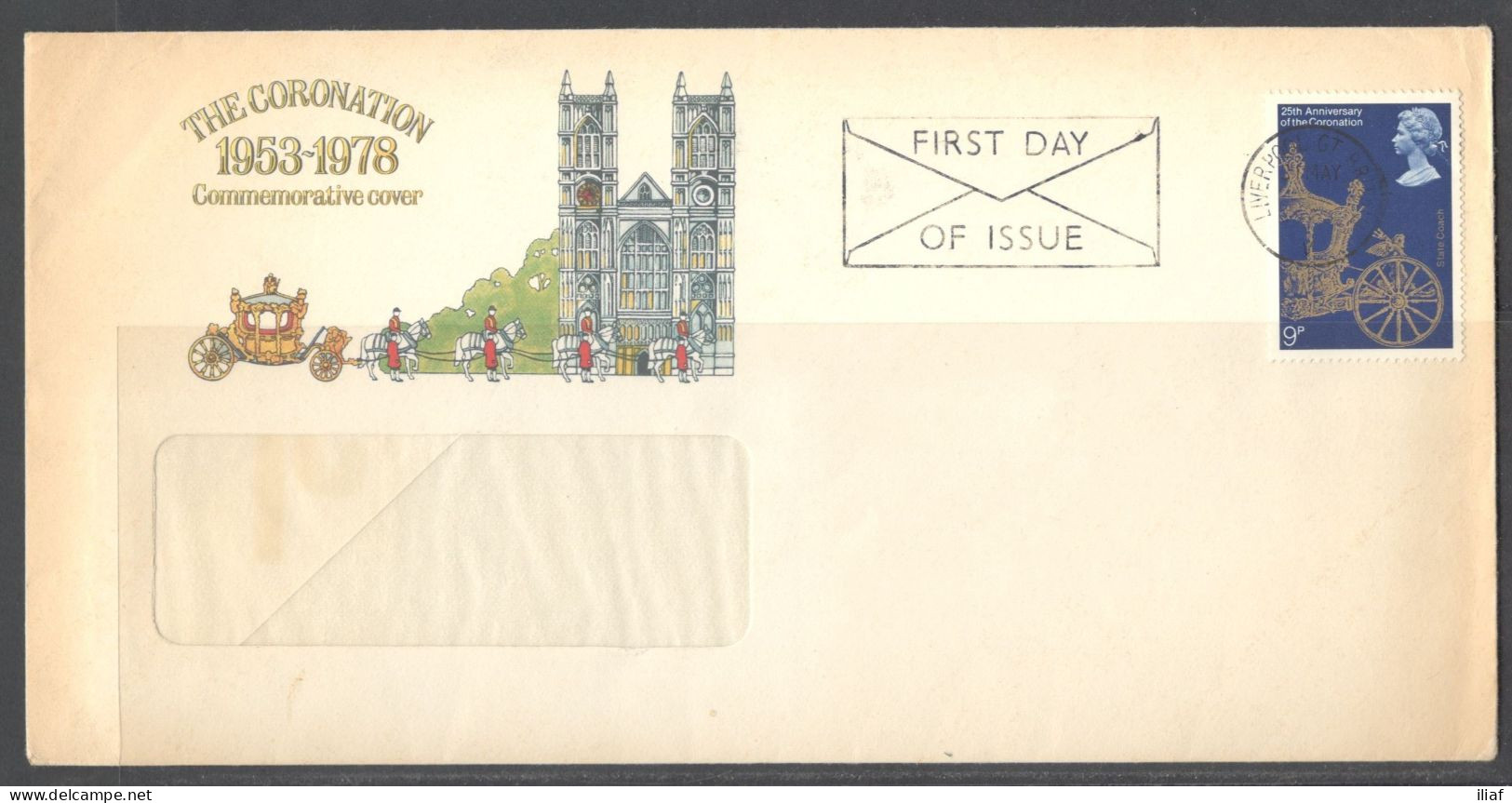 United Kingdom Of Great Britain. FDC Sc. 835.  25th Anniversary Of Coronation.  FDC Cancellation On FDC Envelope - 1971-1980 Decimal Issues