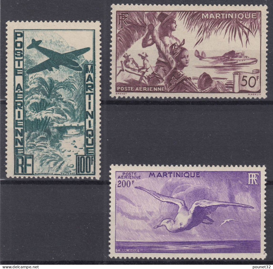 MARTINIQUE POSTE AERIENNE SERIE MOUETTE N° 13/15 NEUVE ** GOMME SANS CHARNIERE - Poste Aérienne