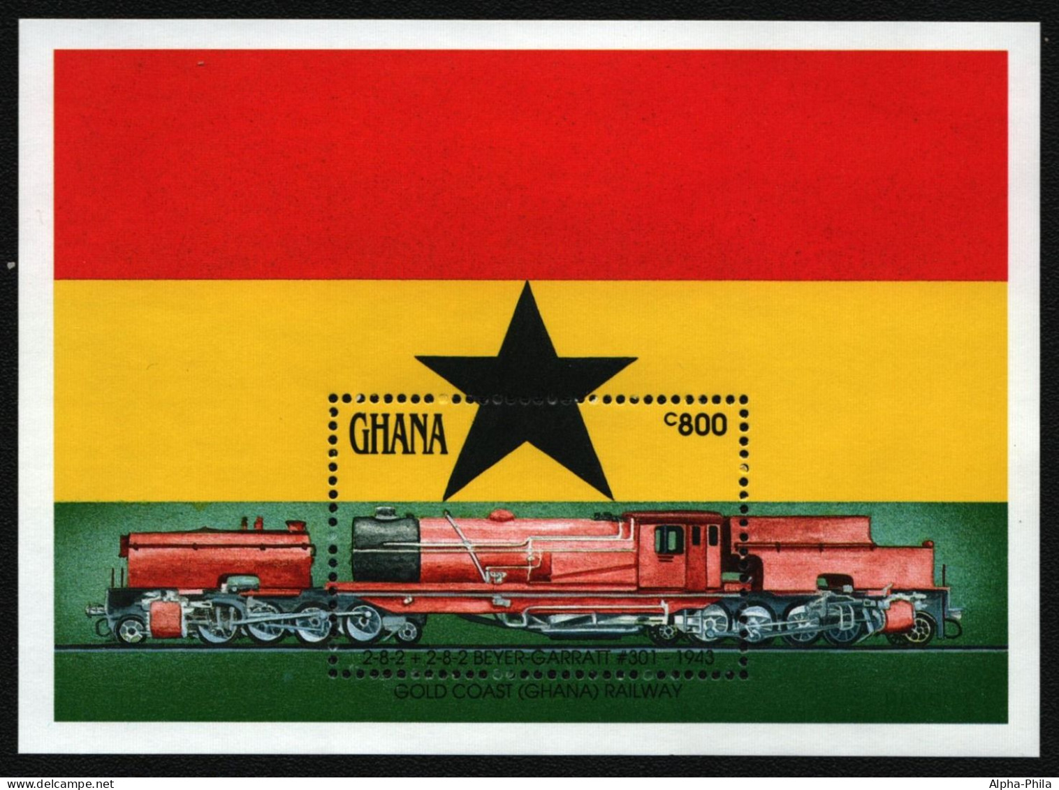 Ghana 1992 - Mi-Nr. Block 191 ** - MNH - Eisenbahn / Trains - Ghana (1957-...)