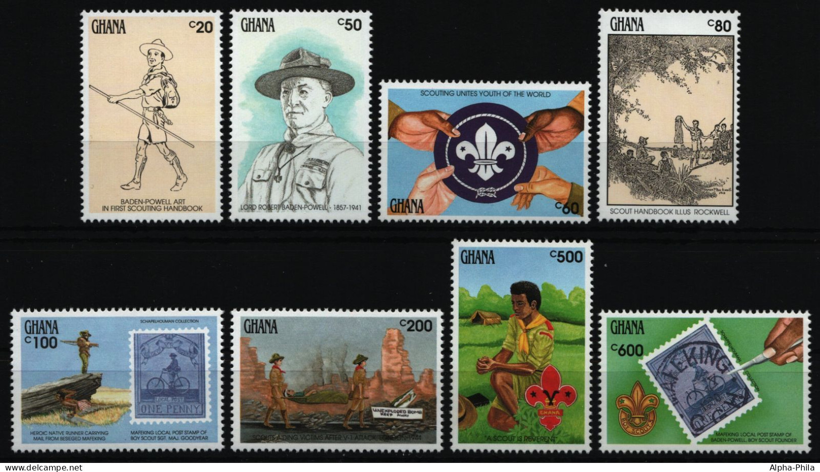 Ghana 1991 - Mi-Nr. 1501-1508 ** - MNH - Pfadfinder / Scouts - Ghana (1957-...)