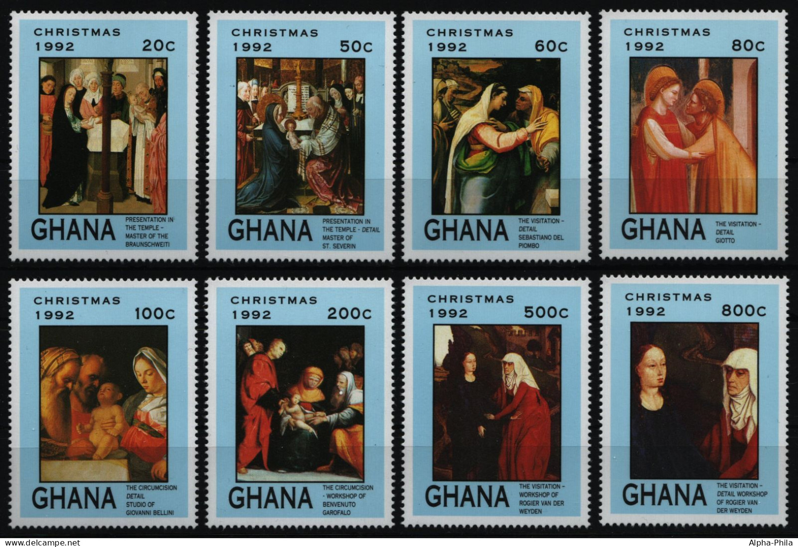 Ghana 1992 - Mi-Nr. 1743-1750 ** - MNH - Gemälde / Paintings - Weihnachten - Ghana (1957-...)