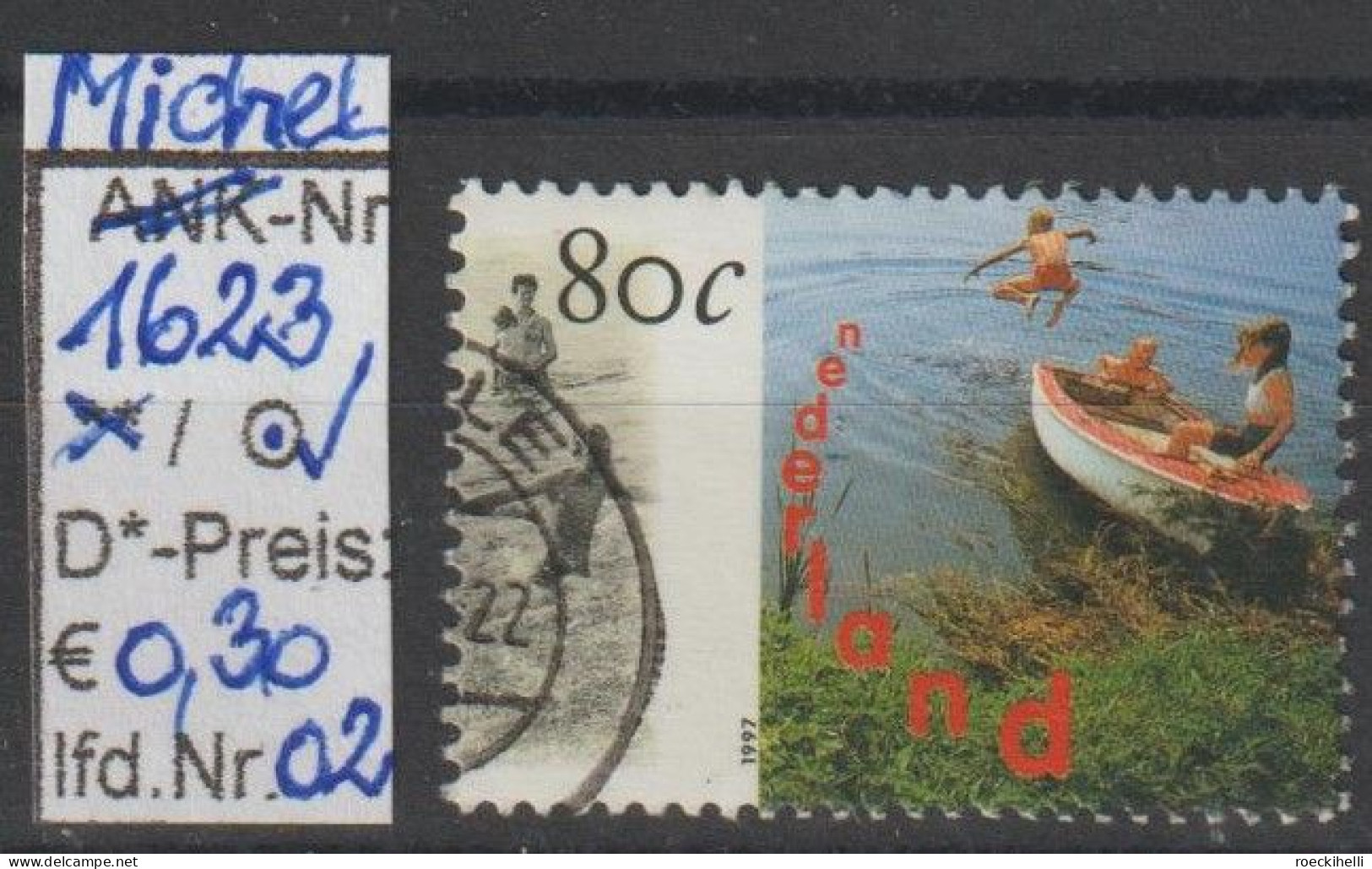 1997 - NIEDERLANDE - SM "Wasserland - Bad. Kinder M... " 80 C Mehrf. - O  Gestempelt - S.Scan (1623o 01-02 Nl) - Gebraucht