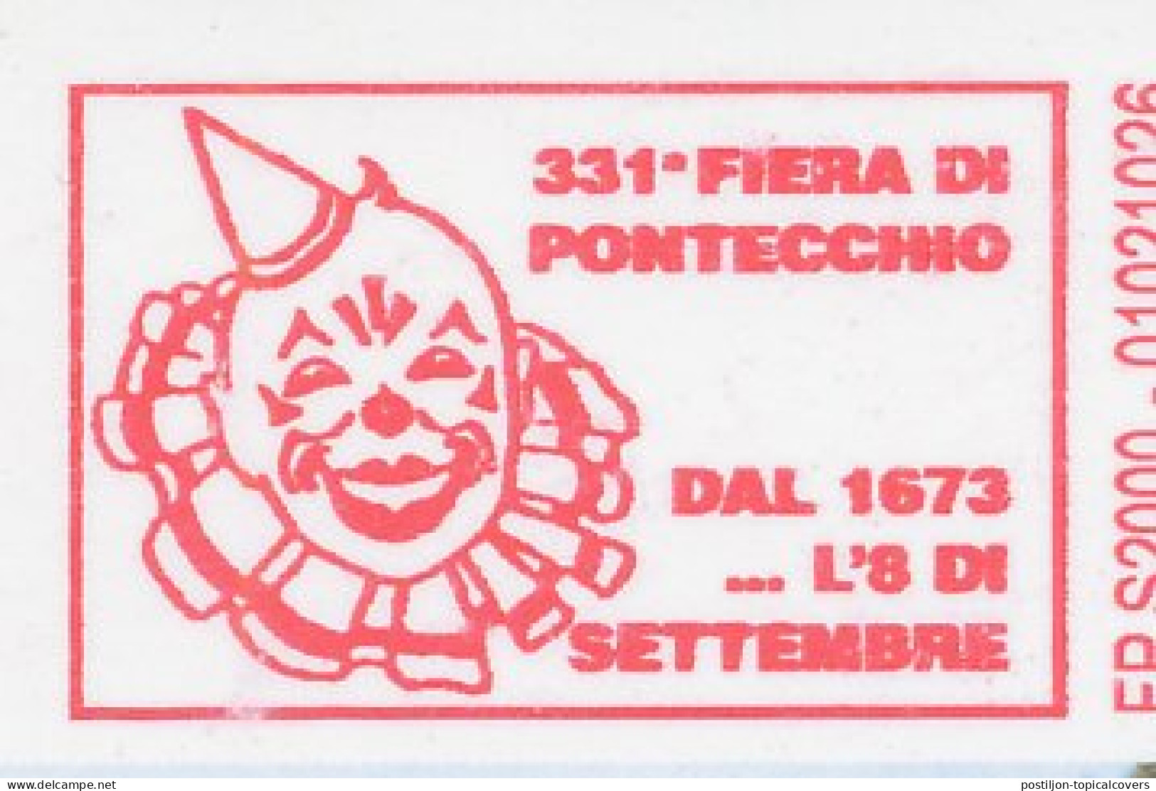 Meter Card Italy 2004 Clown - Fair Pontecchio - Carnavales
