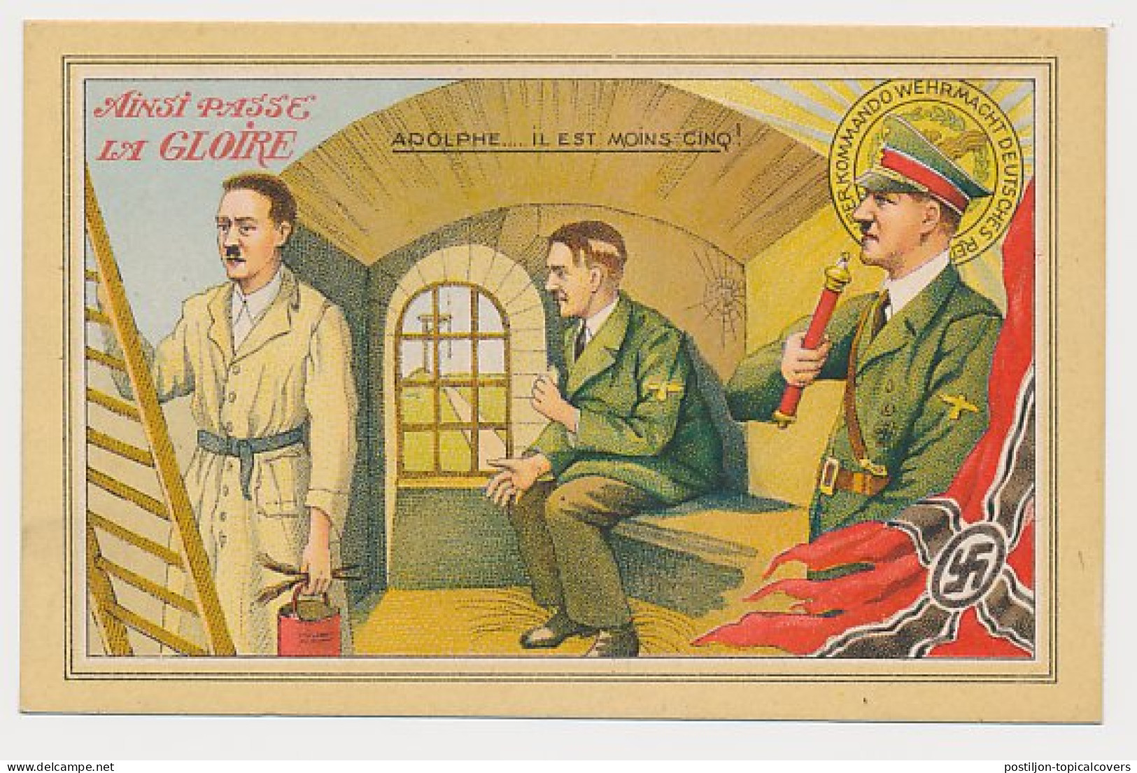 Postcard France Adolf Hitler - WW2