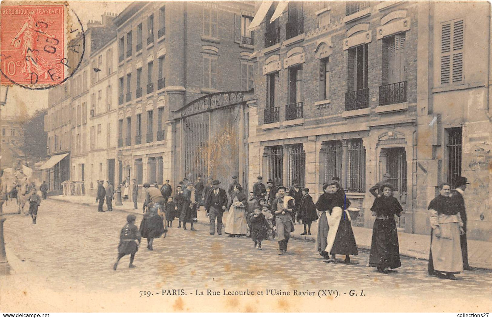 PARIS-75015- LA RUE LECOURBE ET L'USINE RAVIER - Arrondissement: 15