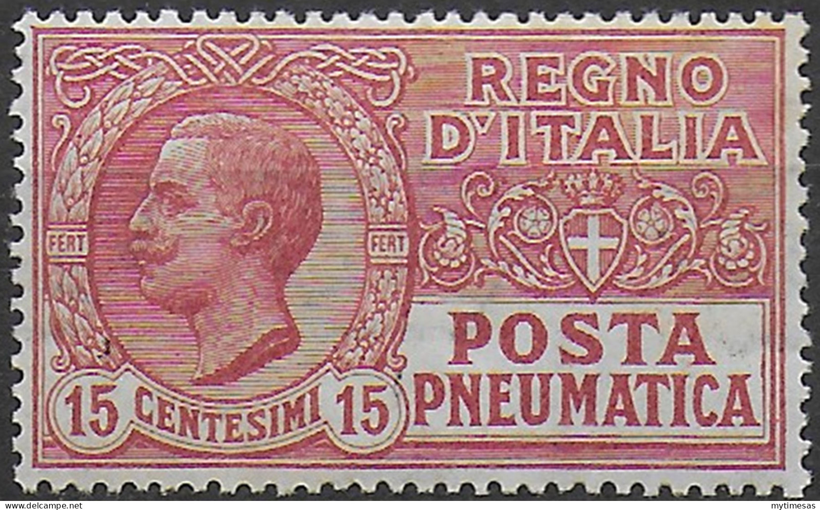 1928 Italia Pneumatica 15c. Violetto Rosso Sup MNH Sassone N. 12a - Sonstige & Ohne Zuordnung