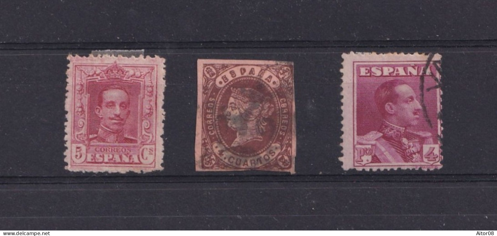 PETIT LOT DE TIMBRES NEUF* ET OBLITERES. ANNEES 1870/1899. LE 4 PESETAS COLECTION PRIVEE.A VOIR - Usati