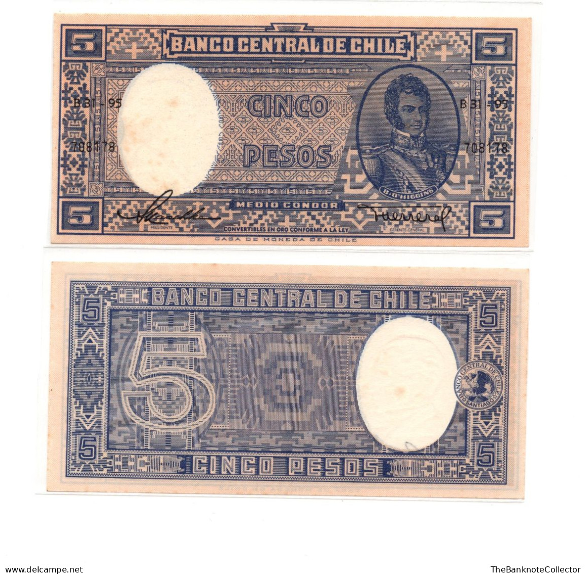 Chile 5 Pesos 1958 P-119 UNC - Chili