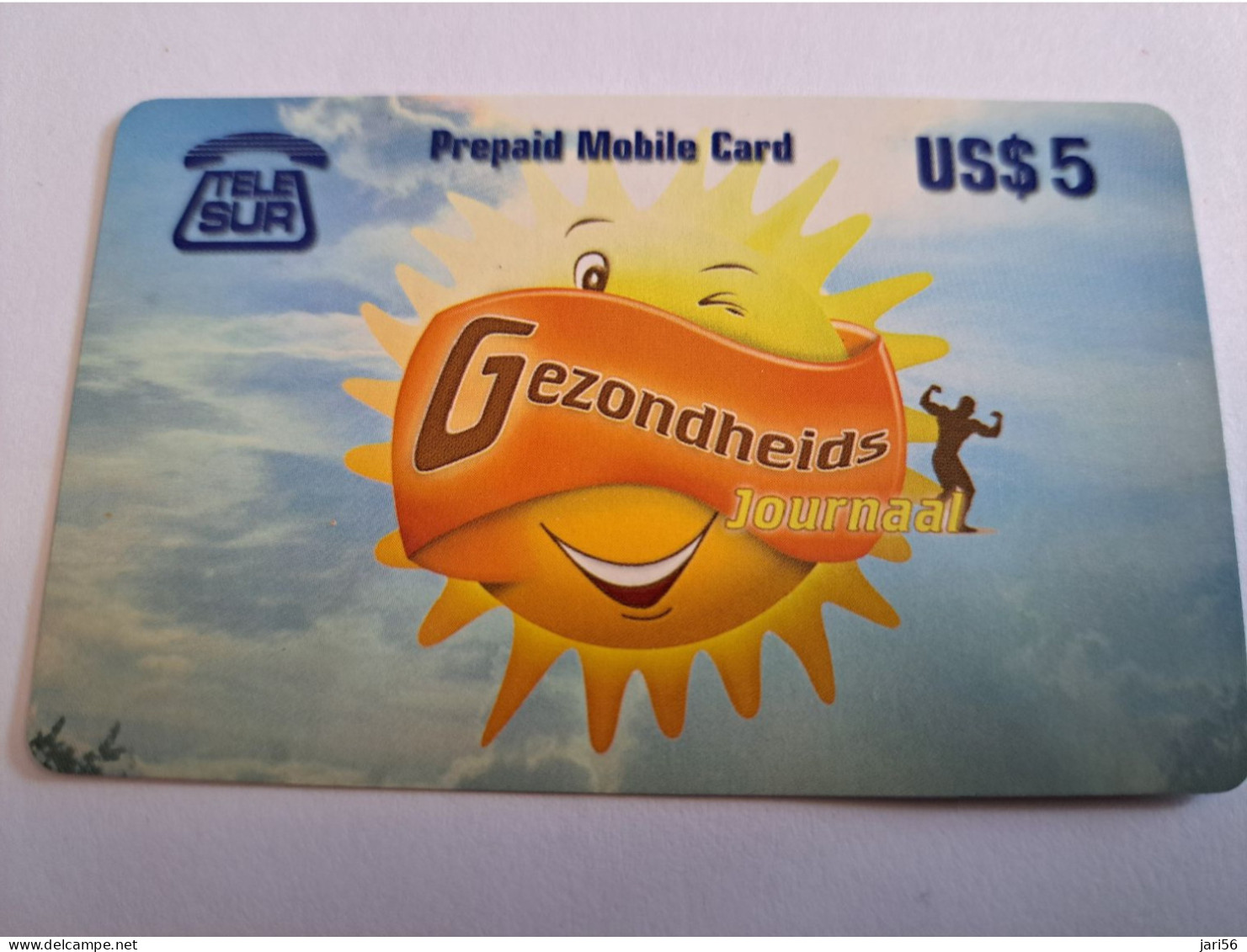 SURINAME US $ 5,-     PREPAID / TELESUR  /  GEZONDHEIDS JOURNAAL  /      / FINE USED CARD            **16431** - Surinam