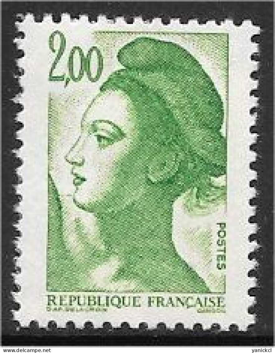 Liberté - 2 F. - Vert - (1987) - Y & T N° 2484 ** - 1982-1990 Liberté (Gandon)