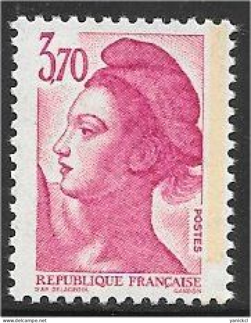 Liberté - Une Bande De Phosphore à Droite - 3 F. 70 - Rose - (1987) - Y & T N° 2486 A ** - 1982-1990 Liberty Of Gandon