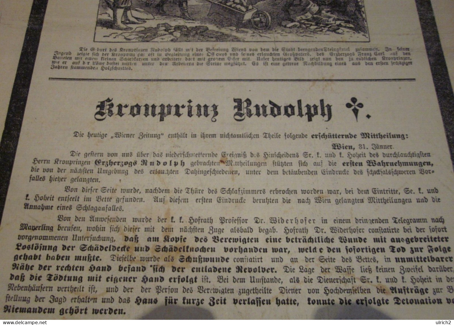 Illustriertes Wiener Extrablatt - 1.2.1889 - Tod Kronprinz Rudolph - Mayerling - Andere & Zonder Classificatie