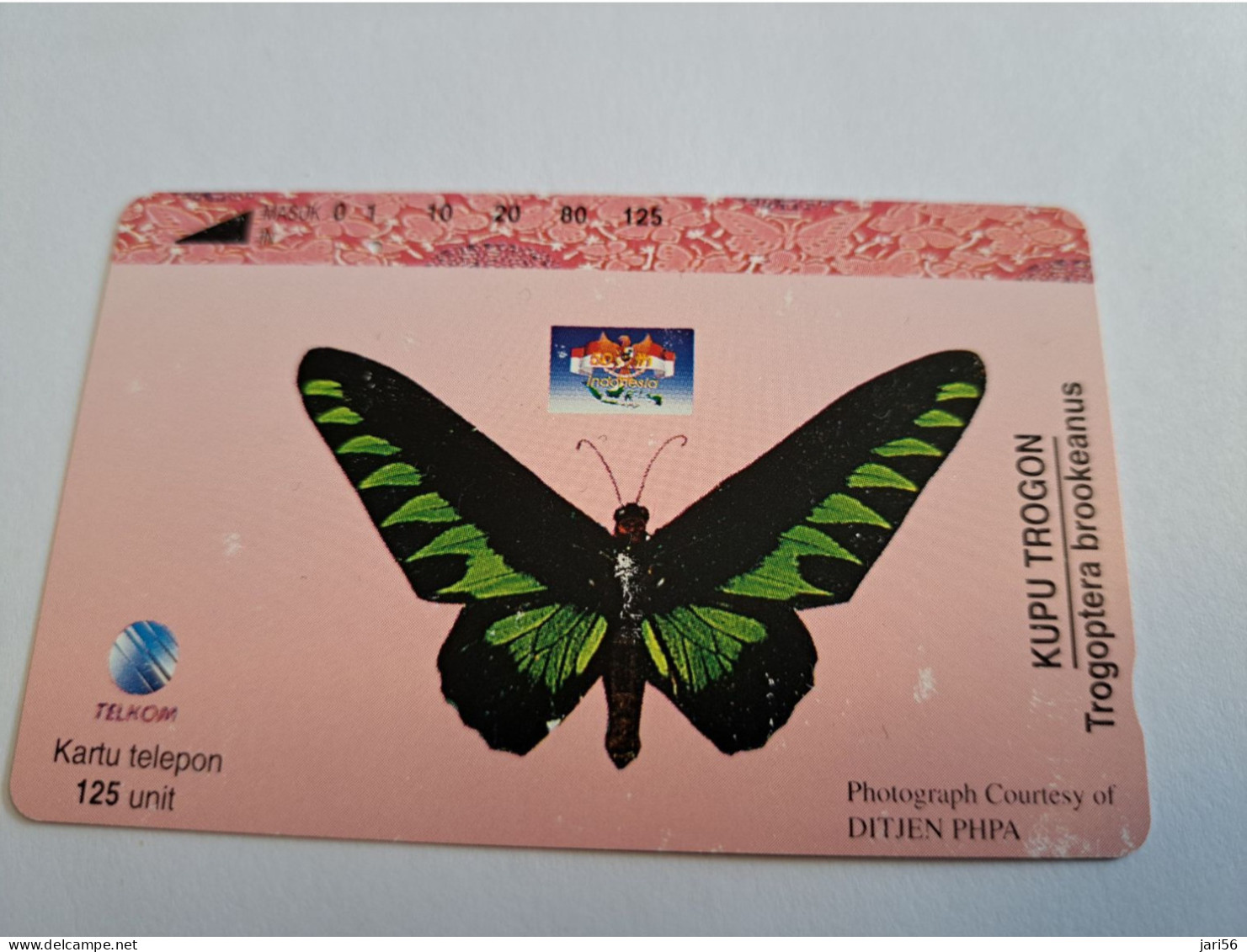 INDONESIA MAGNETIC/TAMURA  125  UNITS /  BUTTERFLY        MAGNETIC   CARD    **16435** - Indonesien