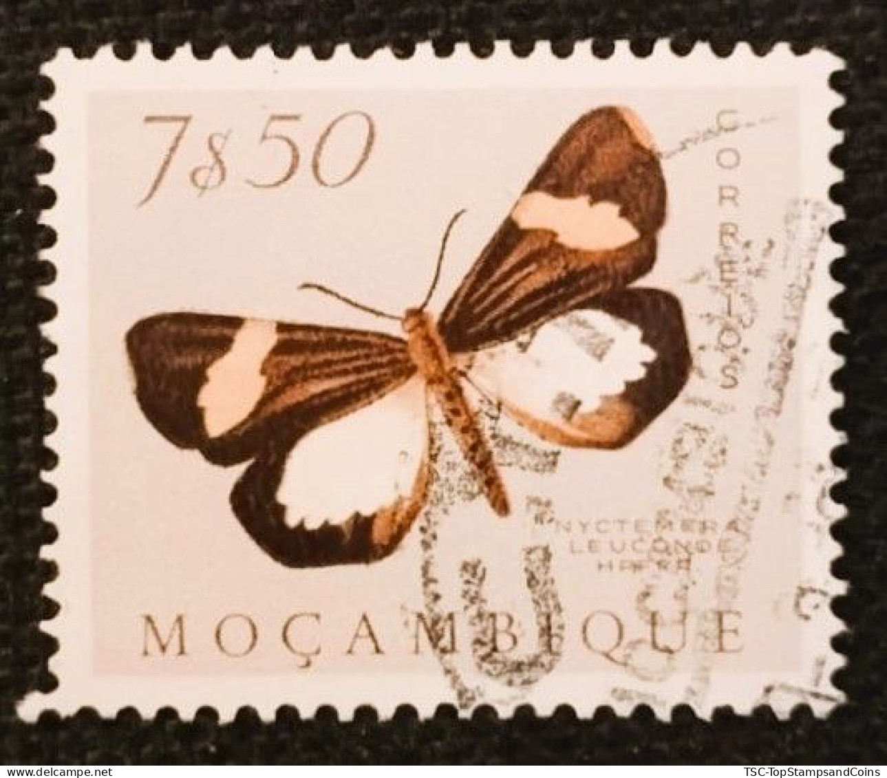 MOZPO0405U8 - Mozambique Butterflies - 7$50 Used Stamp - Mozambique - 1953 - Mosambik