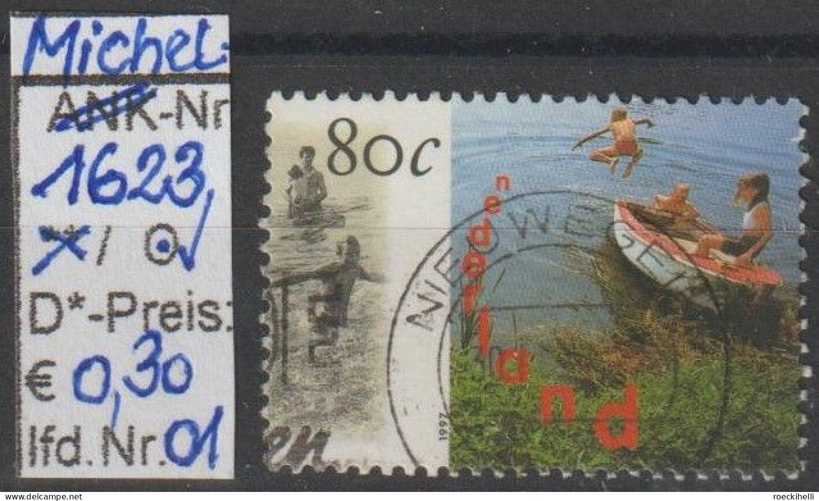 1997 - NIEDERLANDE - SM "Wasserland - Bad. Kinder M... " 80 C Mehrf. - O  Gestempelt - S.Scan (1623o 01-02 Nl) - Oblitérés