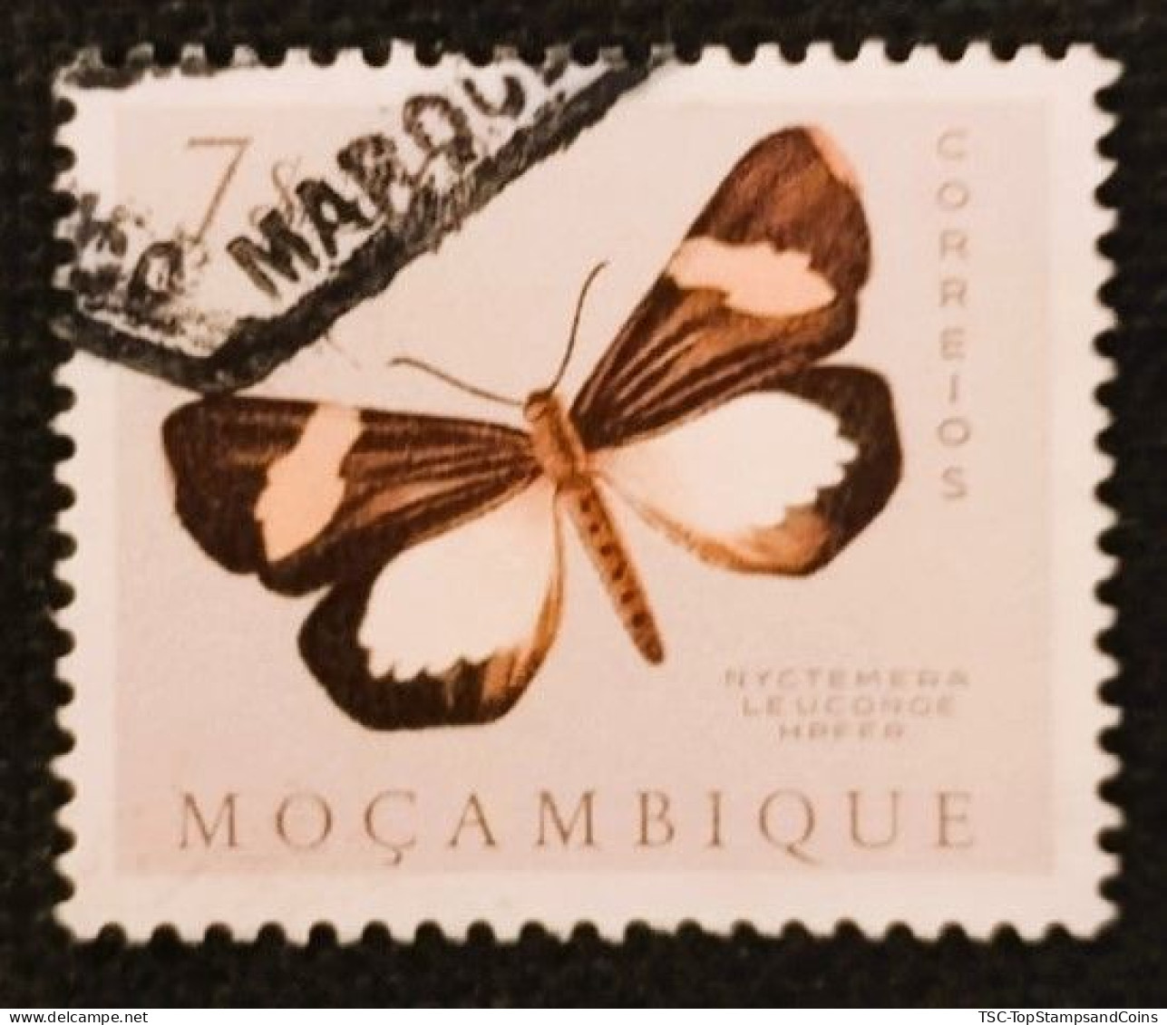 MOZPO0405U9 - Mozambique Butterflies - 7$50 Used Stamp - Mozambique - 1953 - Mosambik