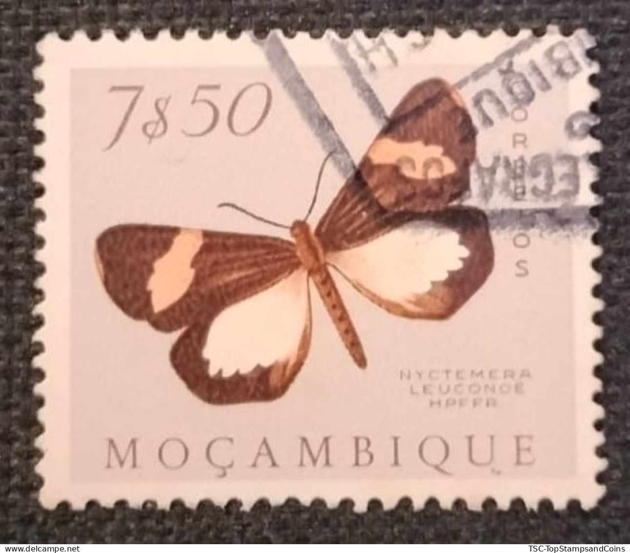 MOZPO0405UD - Mozambique Butterflies - 7$50 Used Stamp - Mozambique - 1953 - Mosambik