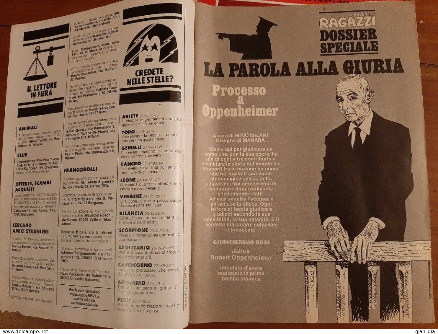 CORRIERE DEI RAGAZZI.Corsera.1976.Lotto di 24.Inserti.MANARA. MANIFESTI SQUADRE CALCIO .SEQUENZA