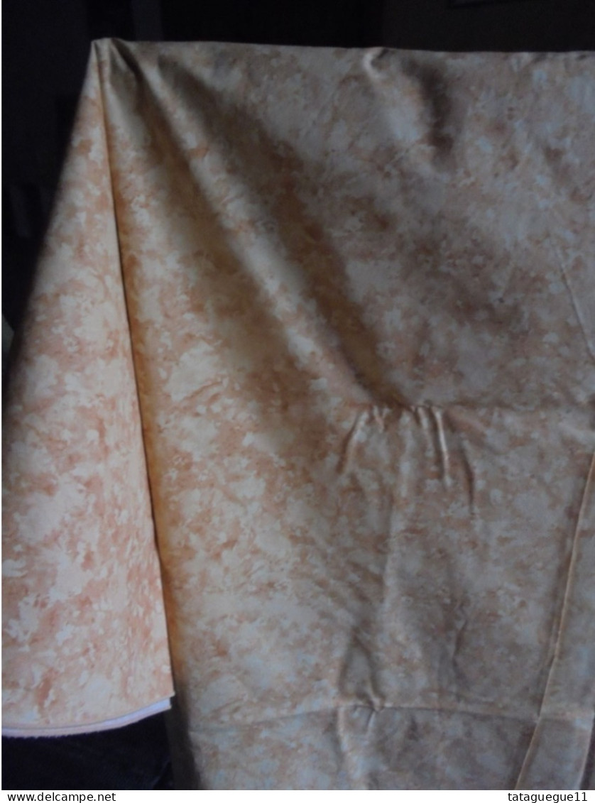 Vintage Grande Nappe Ovale Orange TERTIO 100 % Coton Enduction Acrylique 260X170 - Sonstige & Ohne Zuordnung