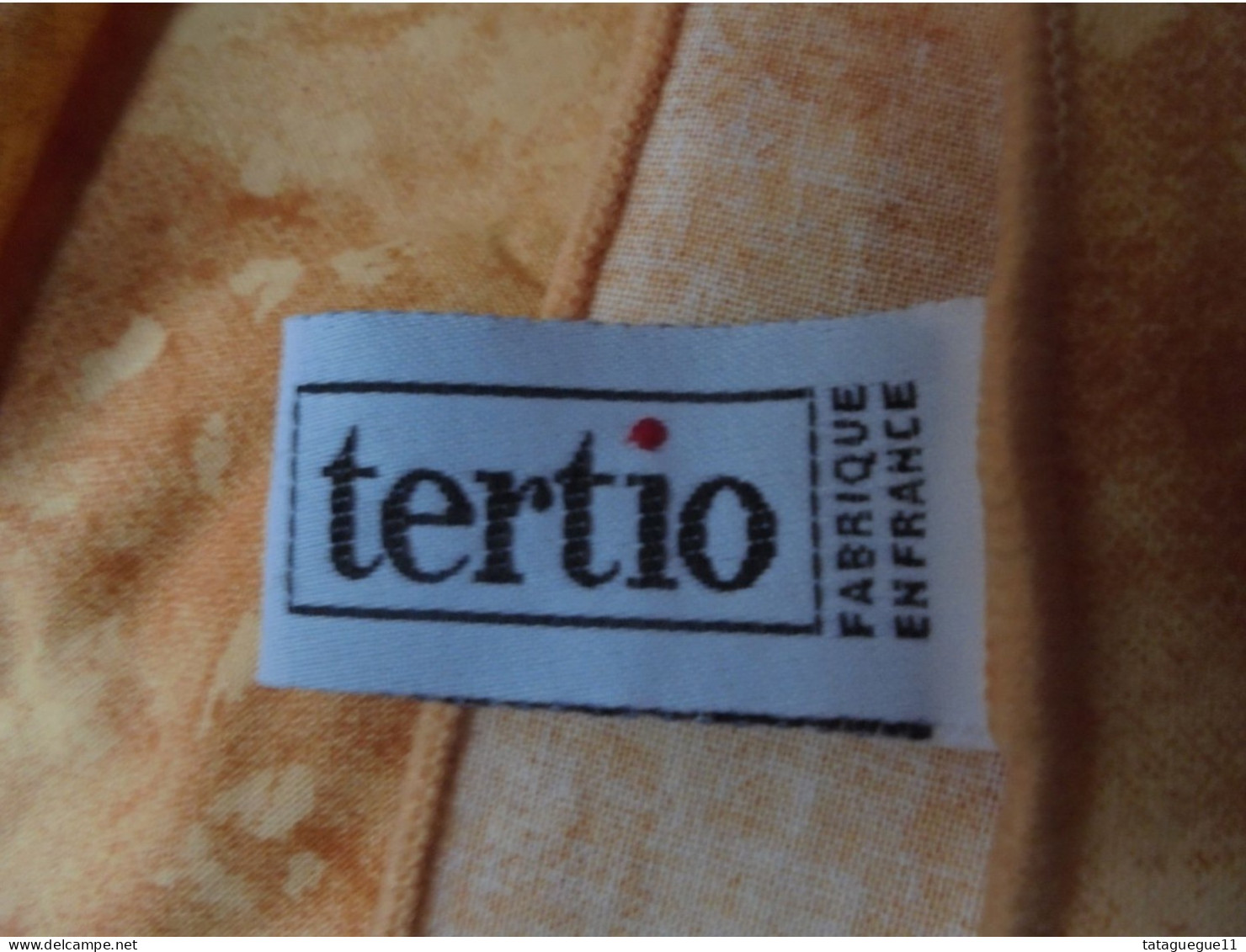 Vintage Grande nappe ovale orange TERTIO 100 % coton enduction Acrylique 260X170