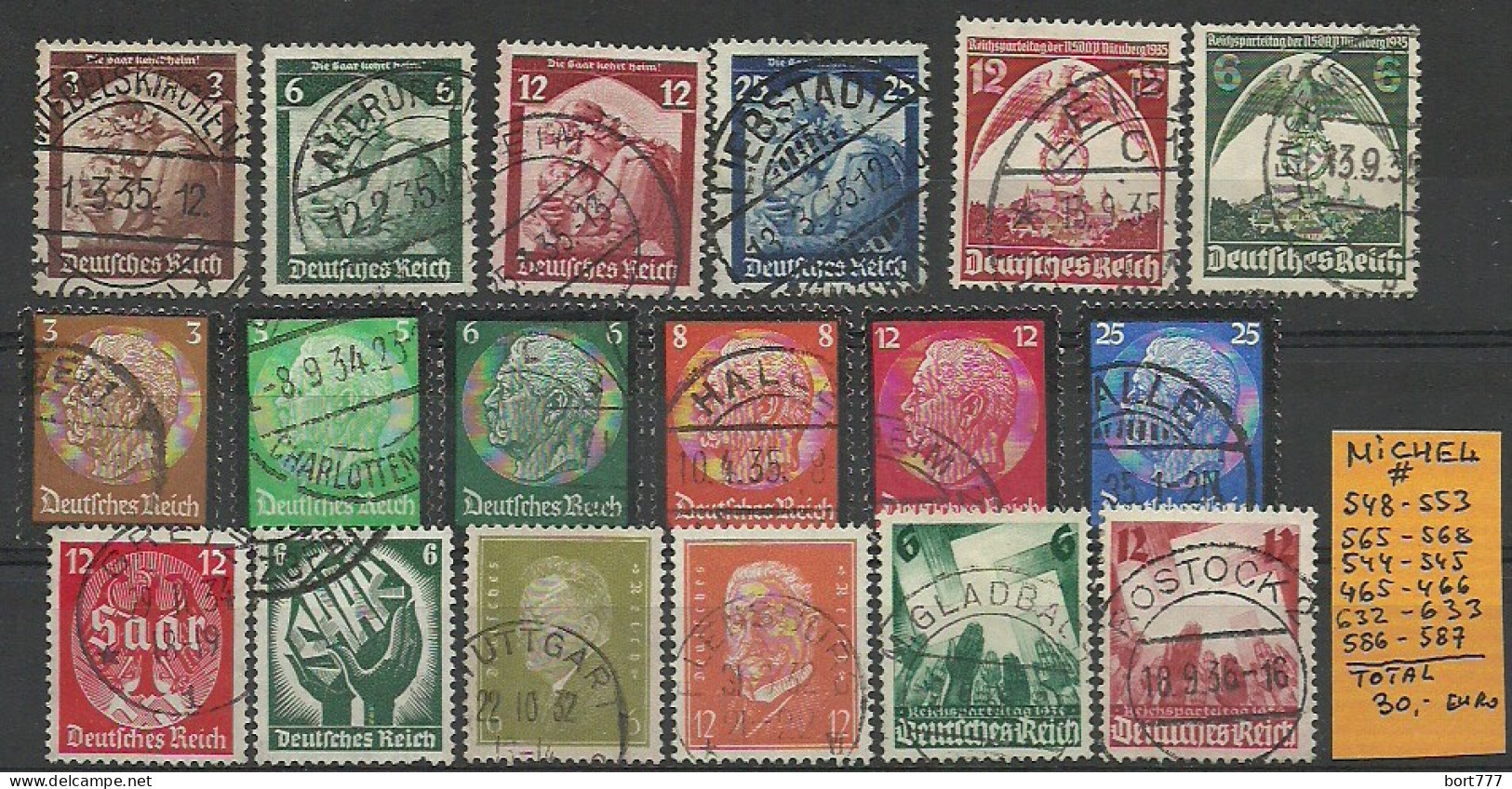 Germany Reich 6 Sets, Used Stamps - Collections