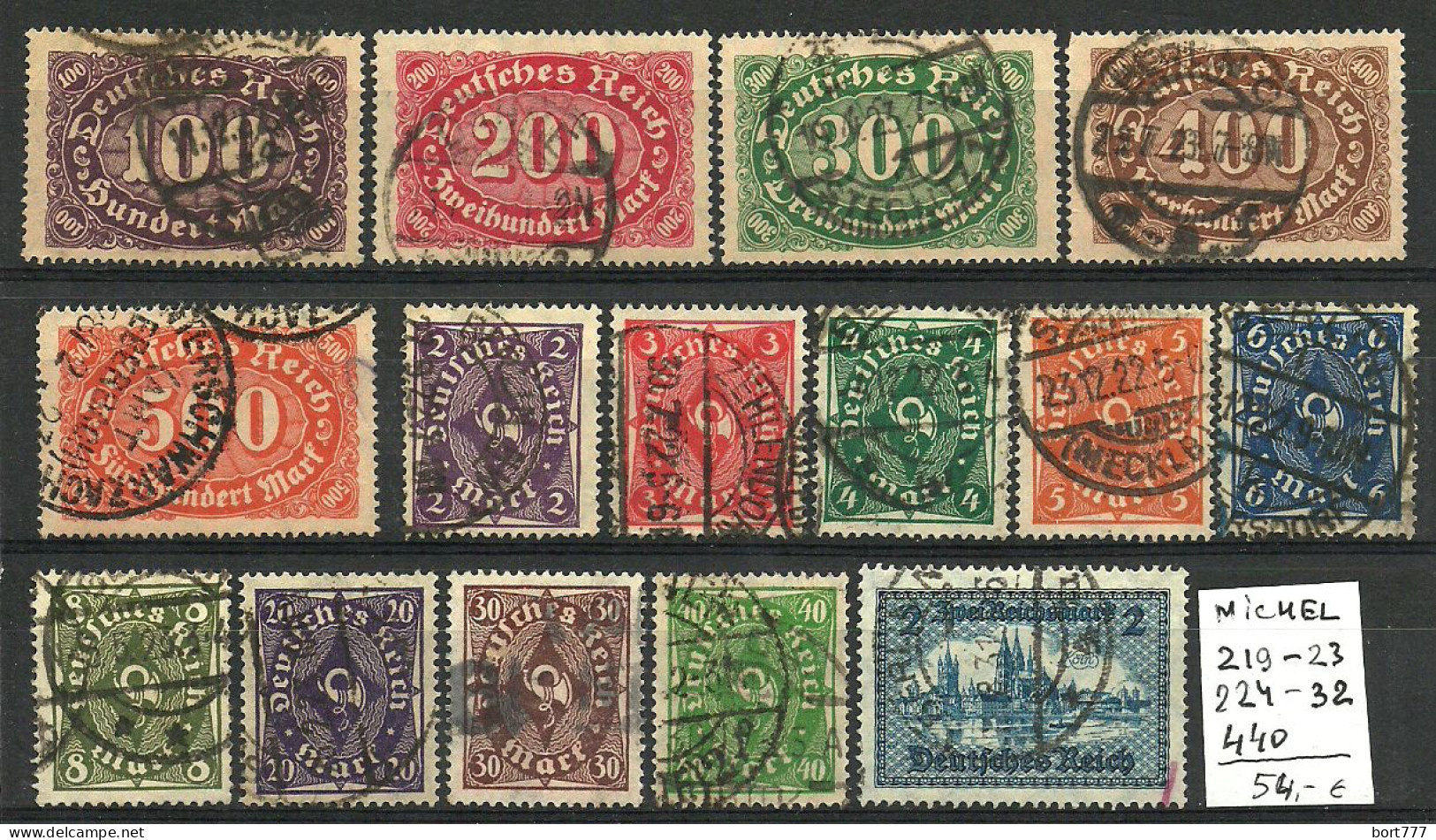 Germany Reich 15 Old Used Stamps - Collections