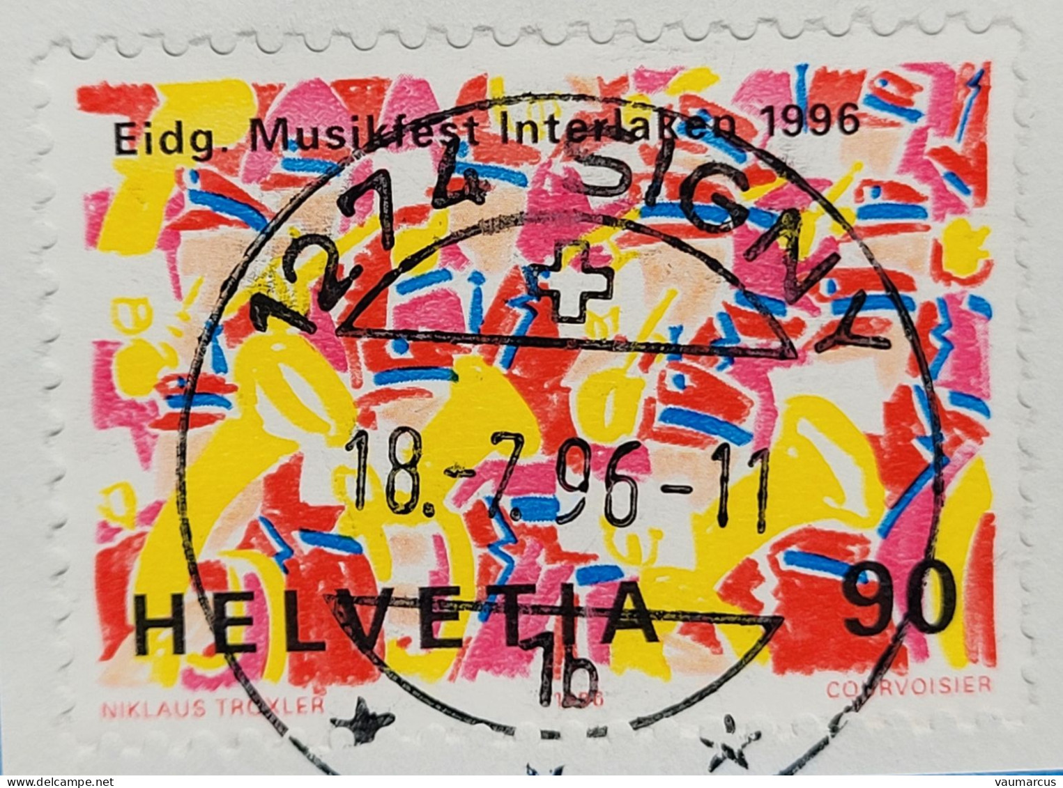 1996 Zu 890 / Mi 1573 / YT 1501 Obl. SIGNY 18.7.96 Sur Fragment Voir Description - Used Stamps
