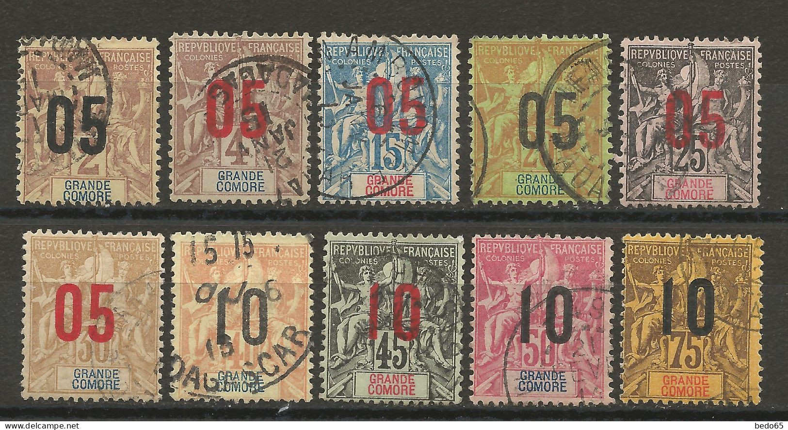 GRANDE COMORE N° 20 à 29 Série Complète OBL / Used - Used Stamps