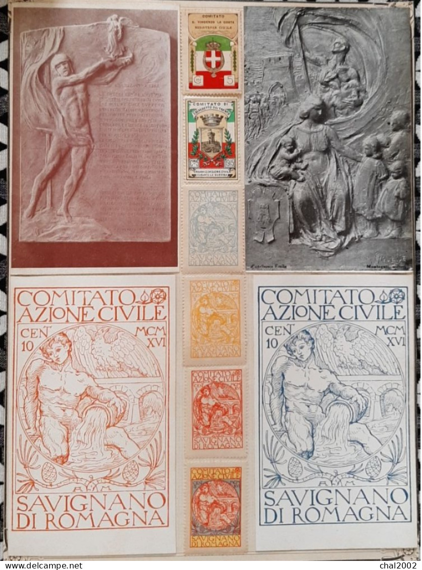 Comitato Azione Civile    Savignano Di Romagna    1915      6 Vignettes  4 Cartes - War Propaganda