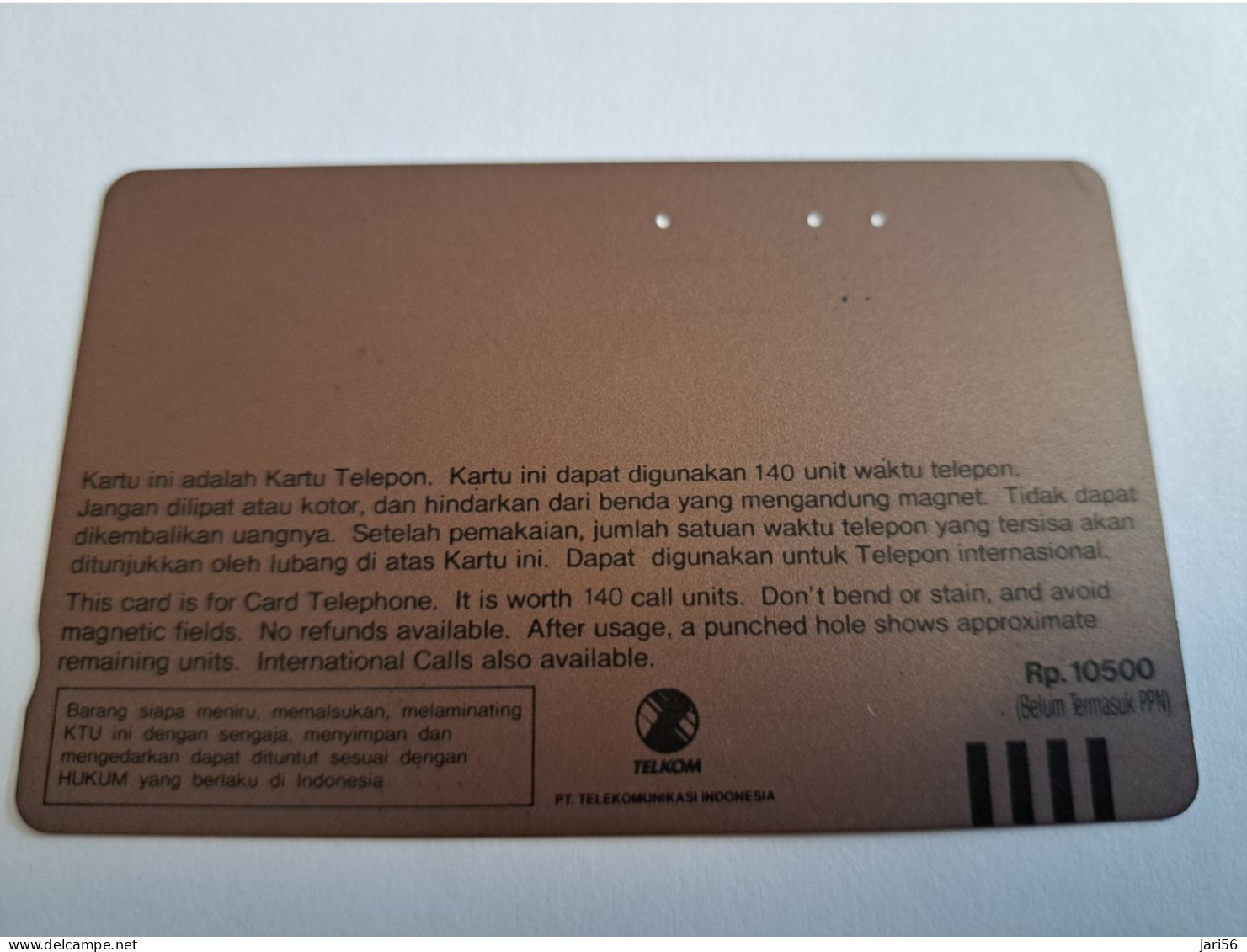 INDONESIA MAGNETIC/TAMURA  140  UNITS /  SUKSESKAN KTT NON BLOK X      MAGNETIC   CARD    **16446** - Indonésie