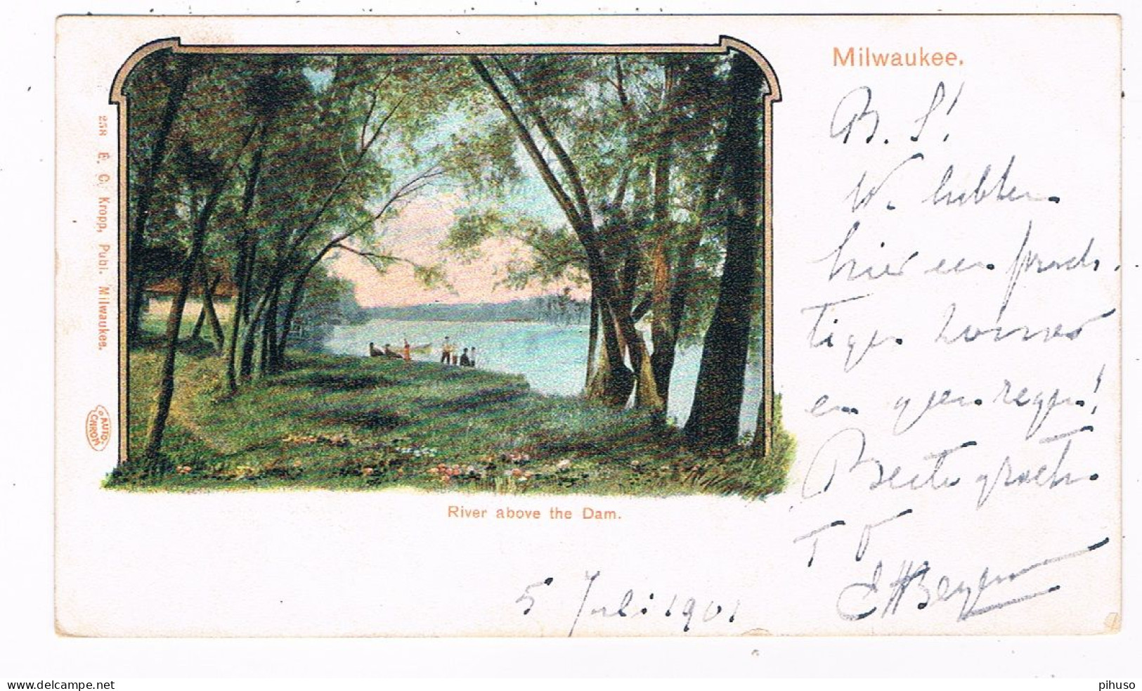 AM-337  MILWAUKEE : River Above The Dam - Milwaukee
