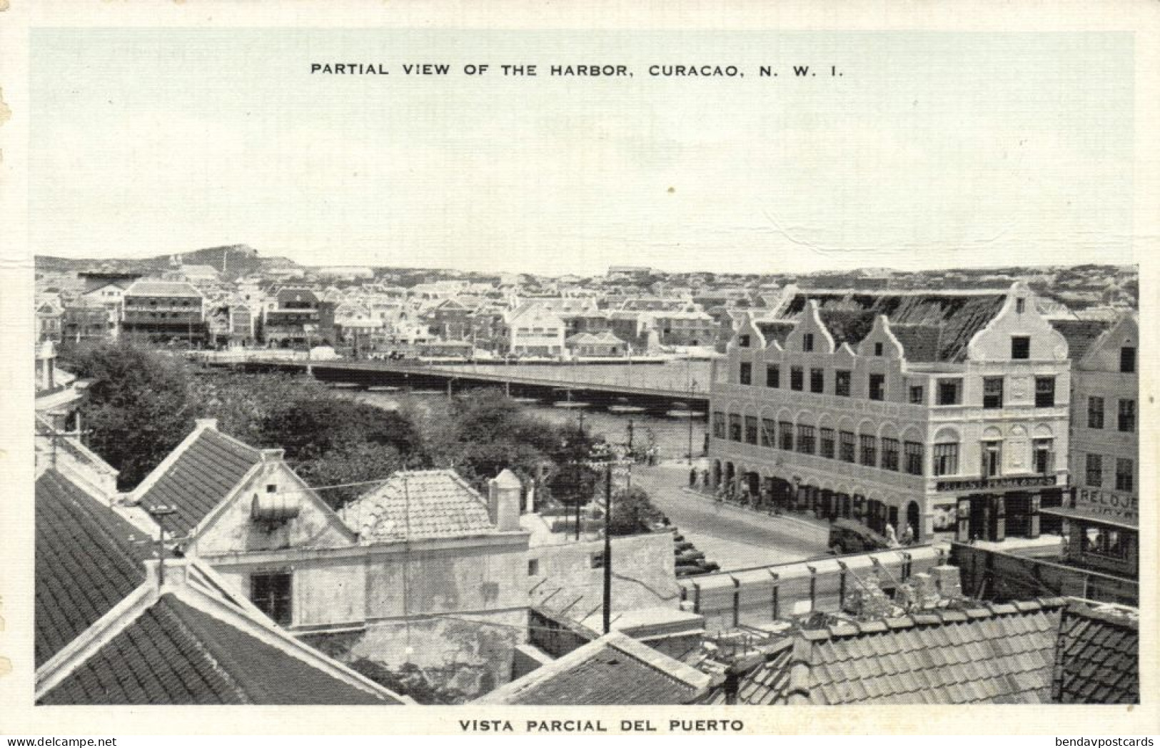 Curacao, N.W.I., WILLEMSTAD, Partial View (1940s) Kropp 31956N Postcard - Curaçao