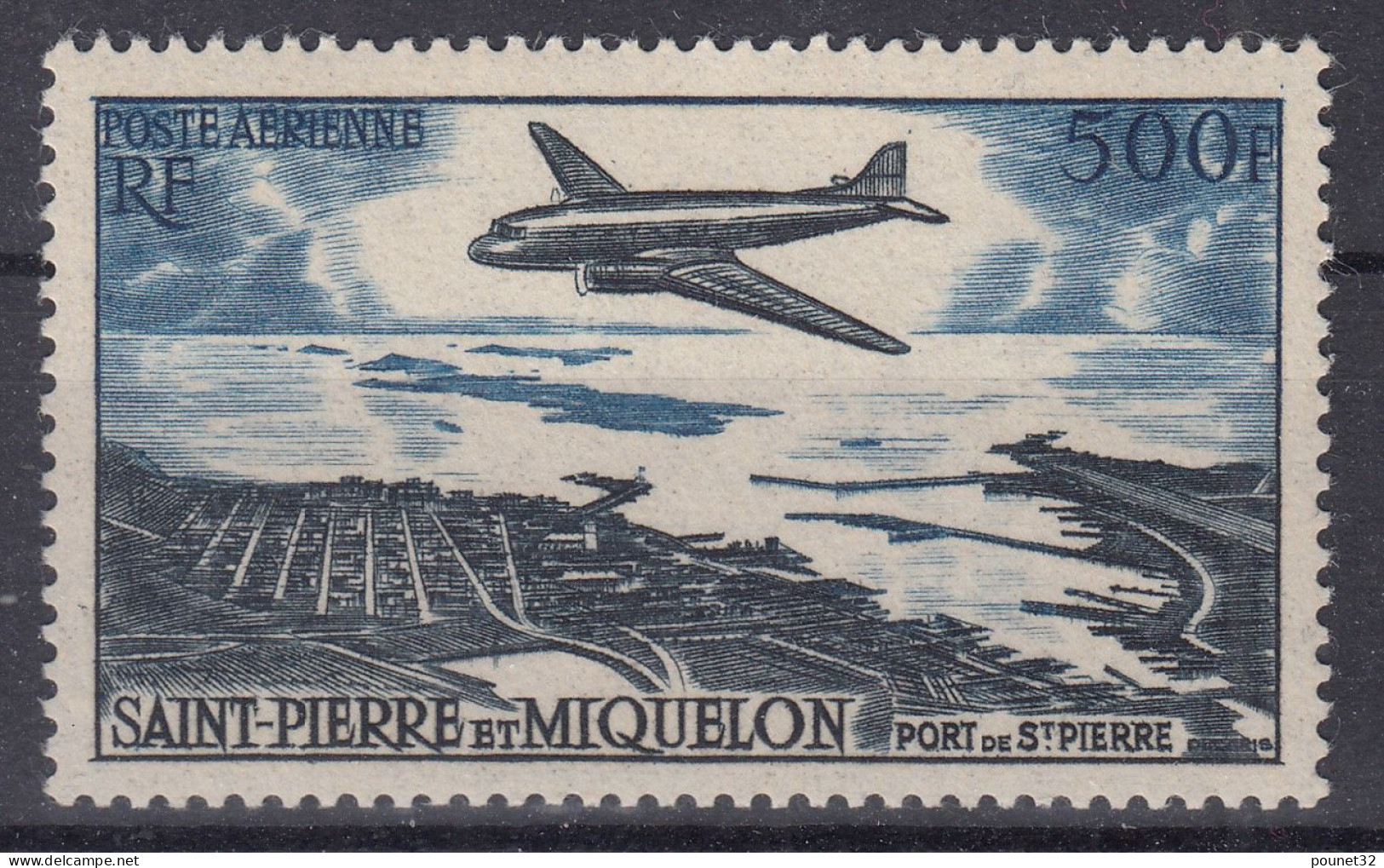 SAINT PIERRE & MIQUELON POSTE AERIENNE N° 23 NEUF * GOMME TRACE DE CHARNIERE - Unused Stamps